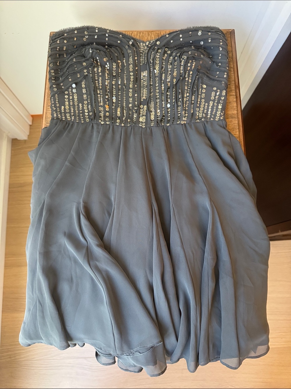 Calvin Klein sage green sequin formal dress